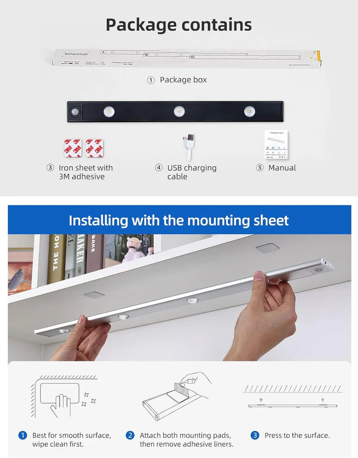 LED PIR Motion Sensor Cabinet With USB Rechargeble